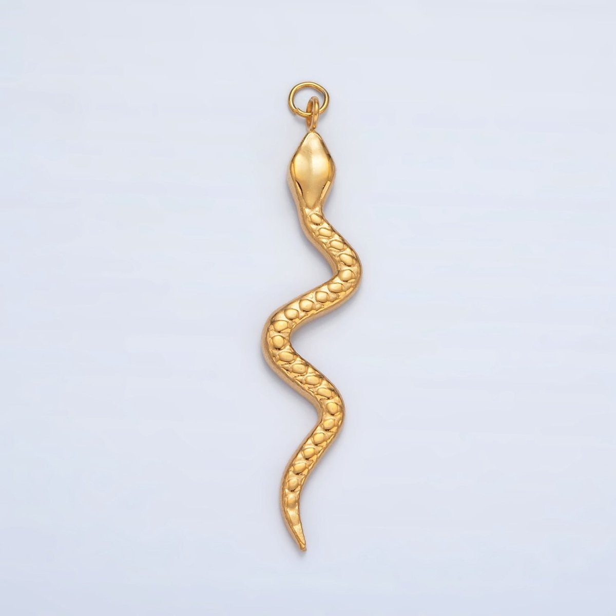 Stainless Steel 45mm Dotted Slither Snake Serpent Charm | P1045