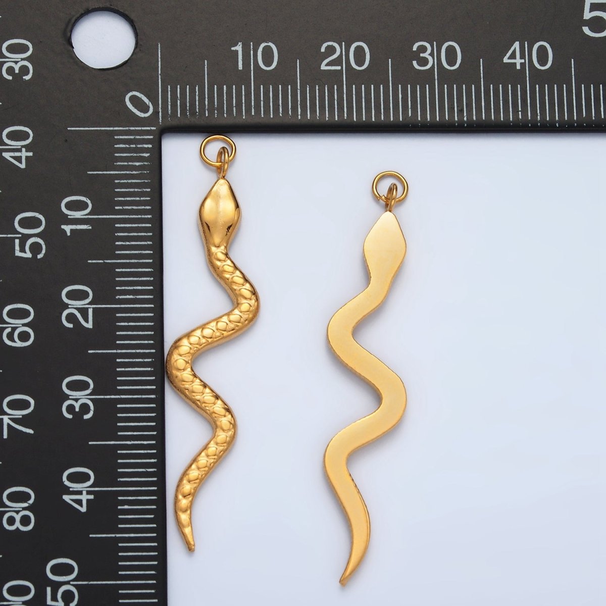 Stainless Steel 45mm Dotted Slither Snake Serpent Charm | P1045