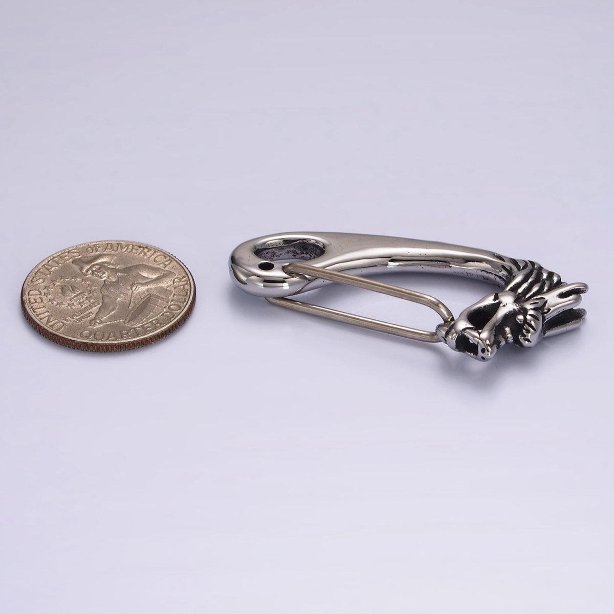 Stainless Steel 45mm Dragon Animal Head Carabiner Snap Hook Finding | Z668 - DLUXCA