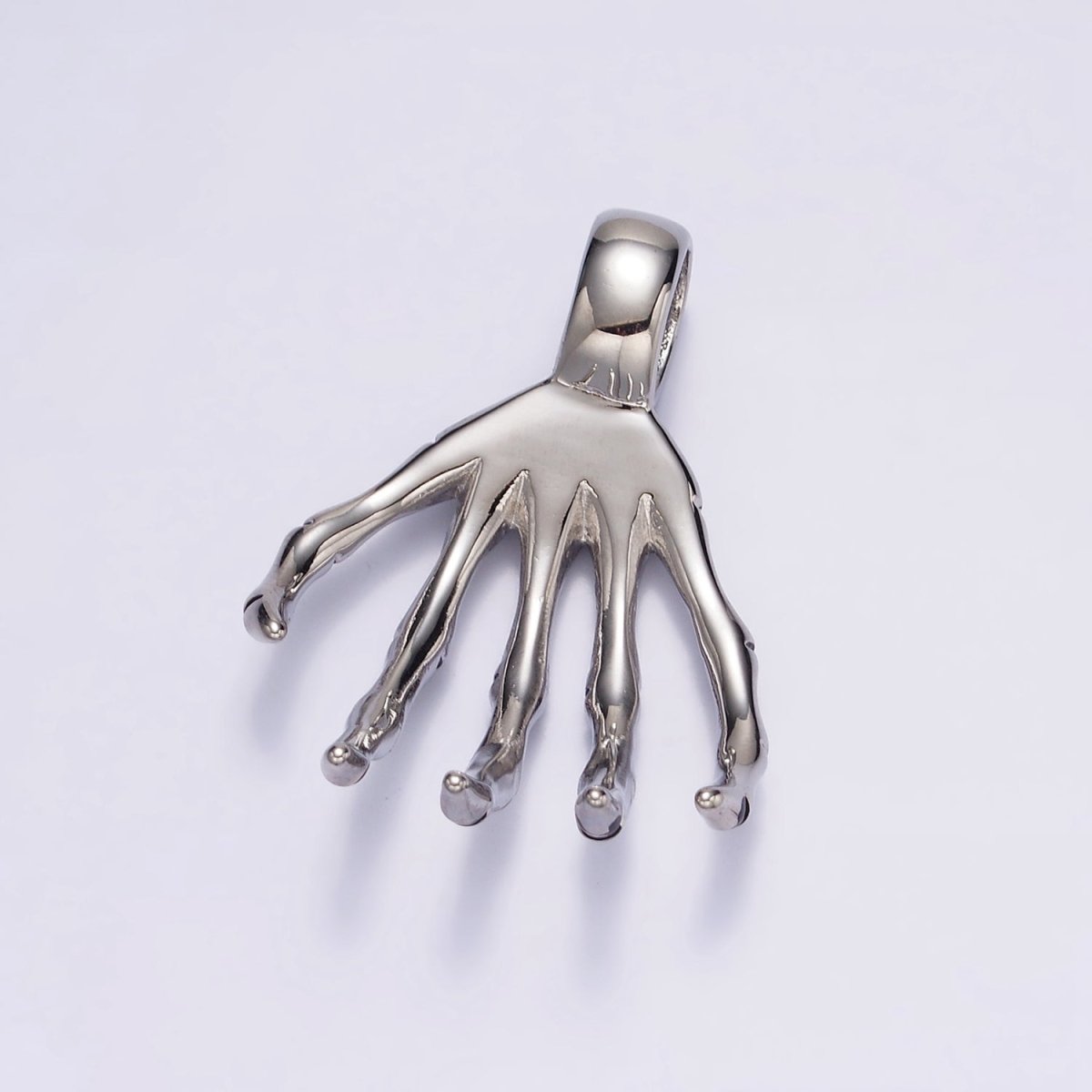 Stainless Steel 45mm Long Skeleton Bone Hands Horror Halloween Charm P-552 - DLUXCA