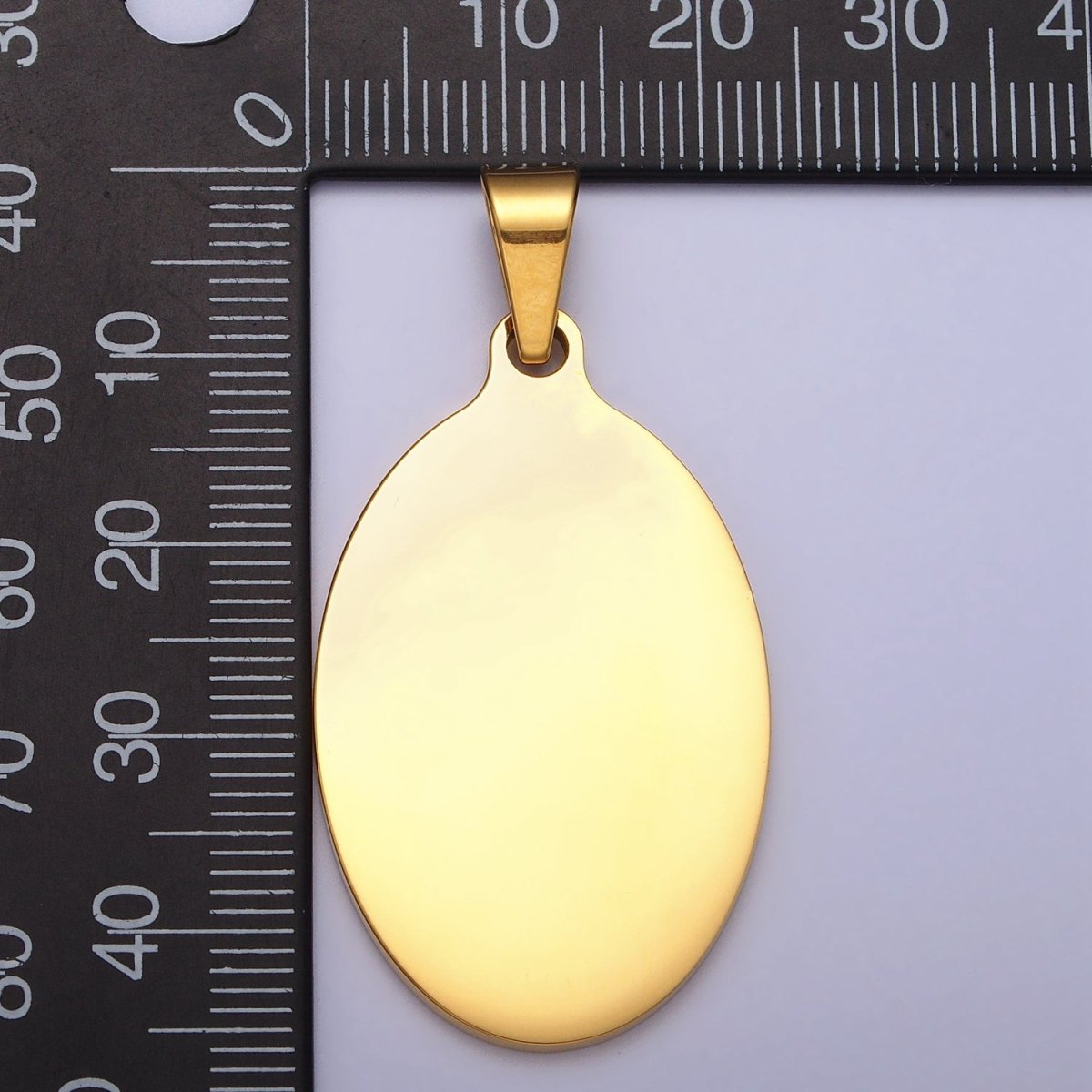 Stainless Steel 46.5mm Oval Personalized Pendant in Gold & Silver J-563 J-566