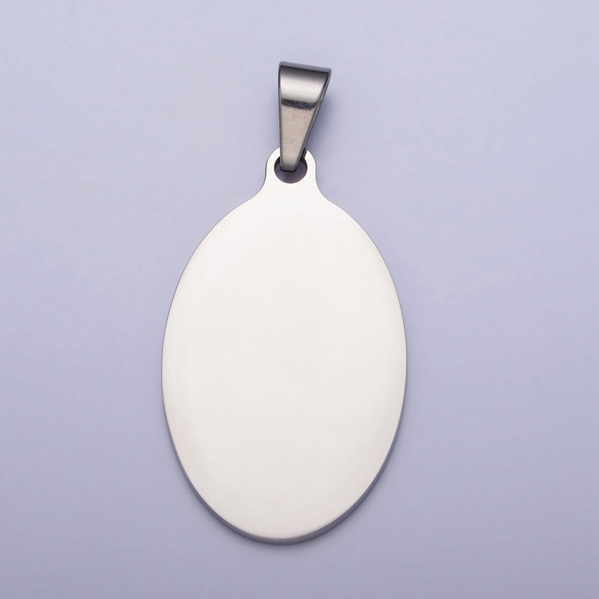 Stainless Steel 46.5mm Oval Personalized Pendant in Gold & Silver J-563 J-566