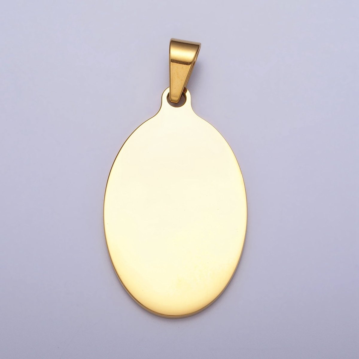 Stainless Steel 46.5mm Oval Personalized Pendant in Gold & Silver J-563 J-566