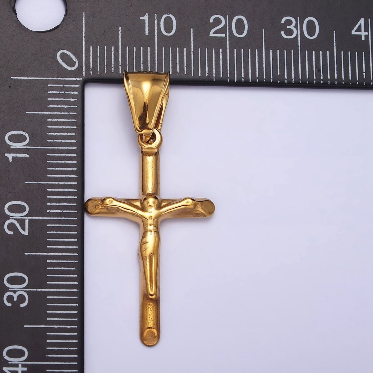 Stainless Steel 46.7mm, 38.7mm Edged Religious Jesus Crucifix Cross Pendant | P1167 P1168