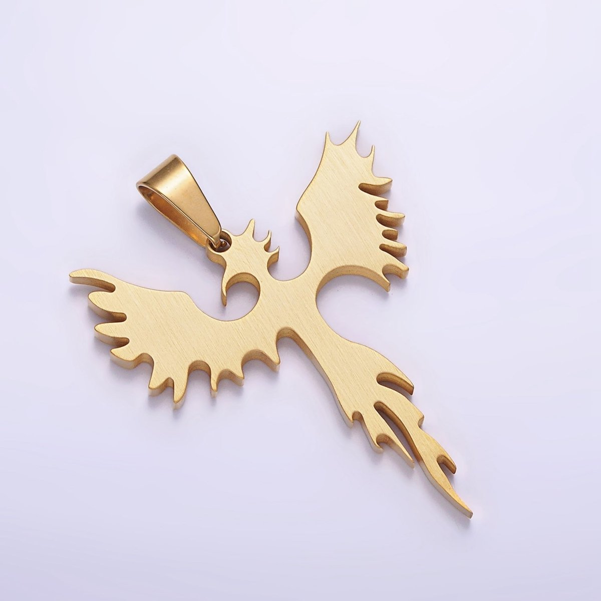 Stainless Steel 47mm Phoenix Bird Fire Pedant in Gold, Black, Silver | P-713