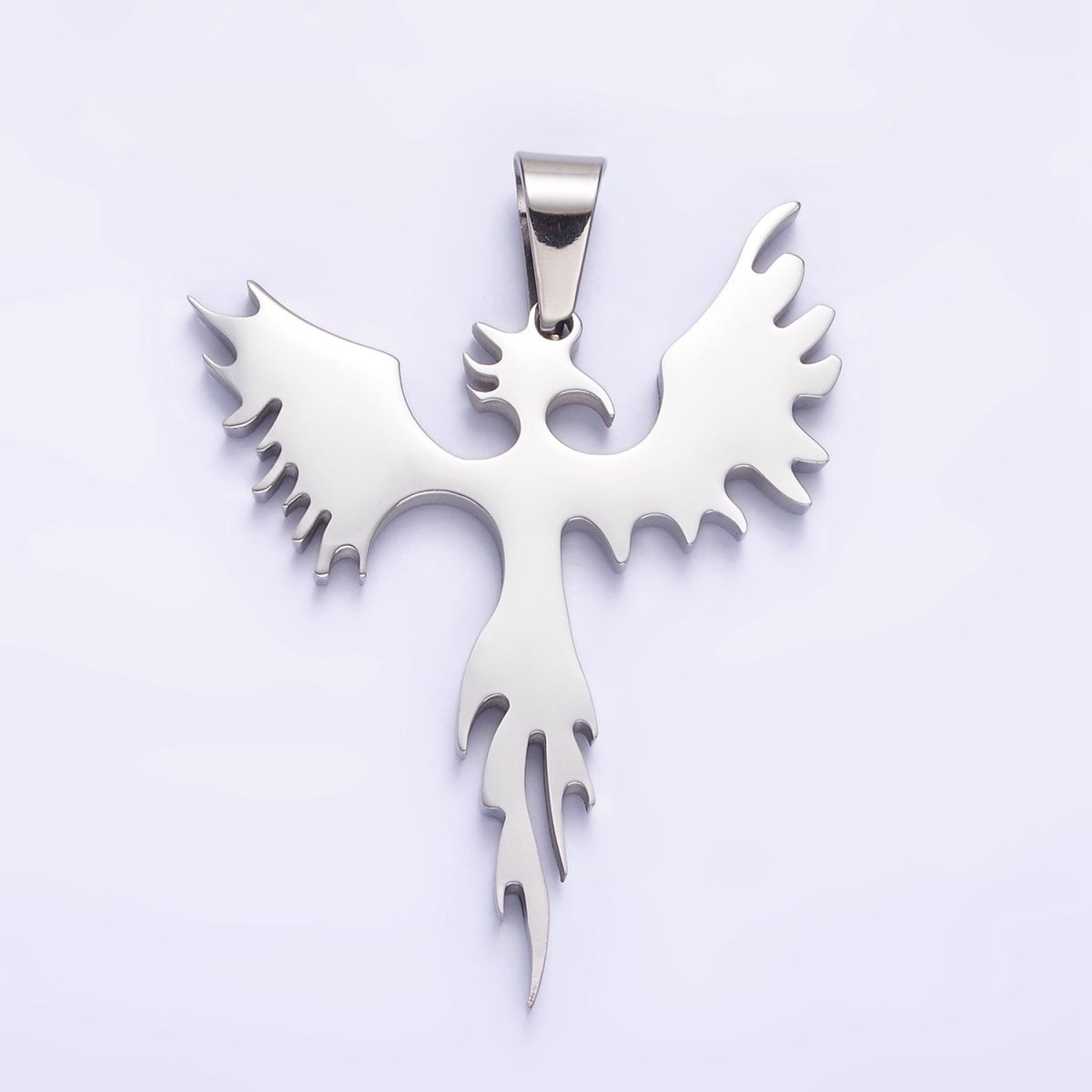 Stainless Steel 47mm Phoenix Bird Fire Pedant in Gold, Black, Silver | P-713