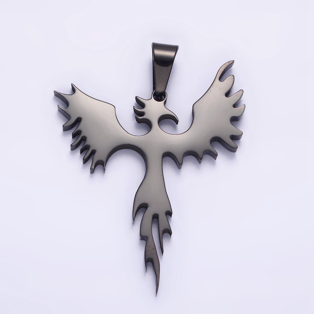 Stainless Steel 47mm Phoenix Bird Fire Pedant in Gold, Black, Silver | P-713