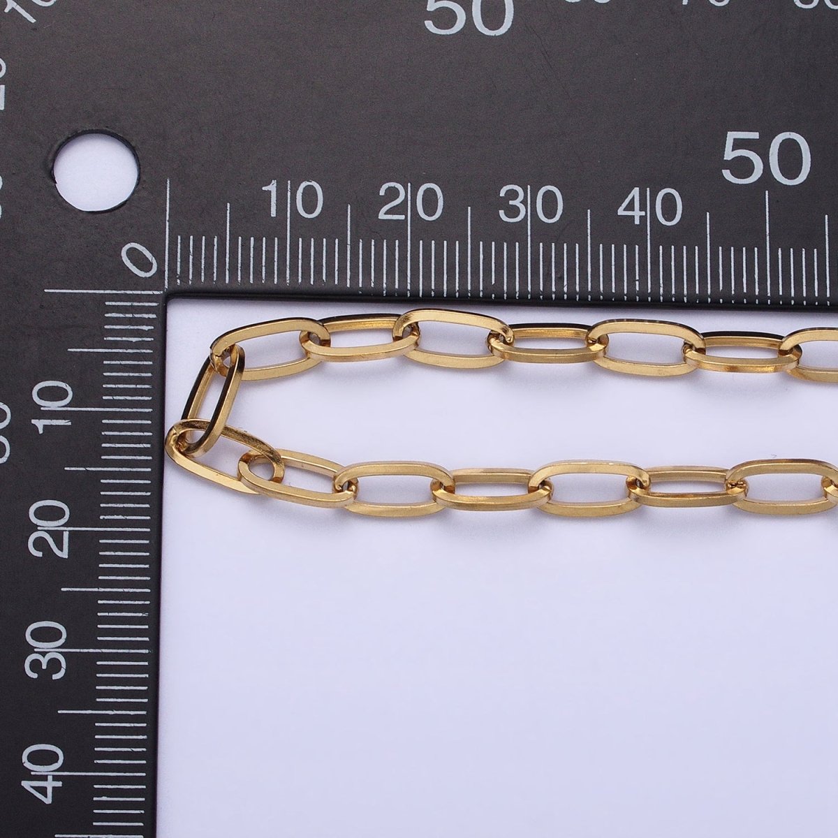 Stainless Steel 4.8mm Paperclip Unfinished Tarnish-Free Chain by Yard in Gold & Silver | ROLL-1358 ROLL-1359 Clearance Pricing