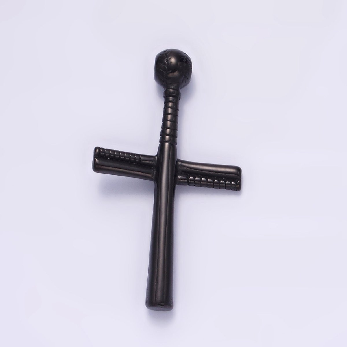 Stainless Steel 50.5mm Baseball-Themed Cross Pendant in Gold, Black, Silver | P-732