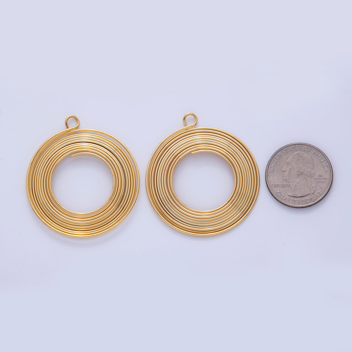 Stainless Steel 50mm Circular Wire Open Round Charm | Z1201 - DLUXCA
