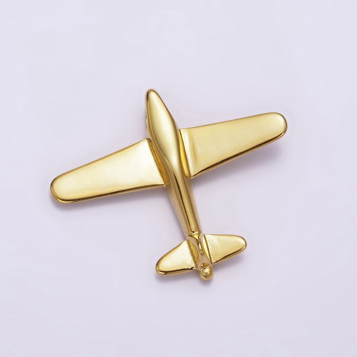 Stainless Steel 50mm Gold Airplane Flying Aircraft Statement Pendant P-589