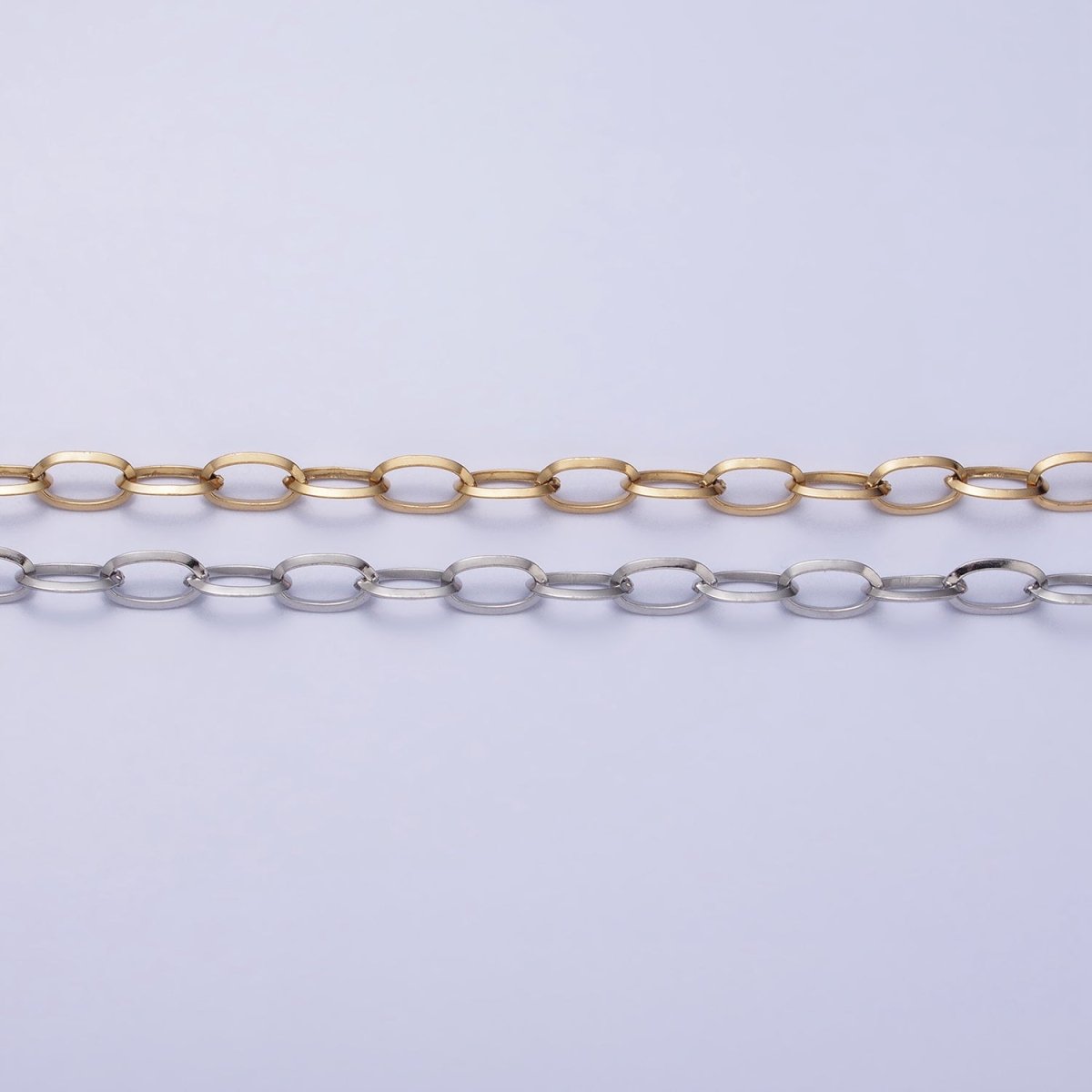 Stainless Steel 5mm Cable Tarnish-Free Unfinished by Chain in Gold & Silver | ROLL-1356 ROLL-1357 Clearance Pricing