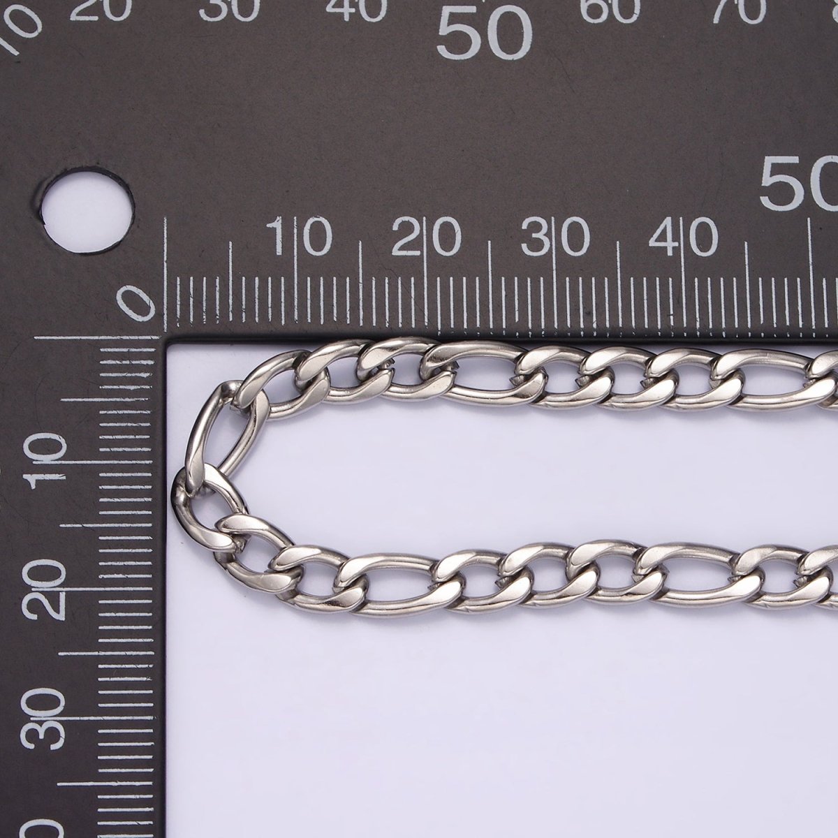 Stainless Steel 5mm Figaro 20 Inch, 22 Inch, 24 Inch Layering Chain Necklace | WA-2271 - WA-2273 Clearance Pricing