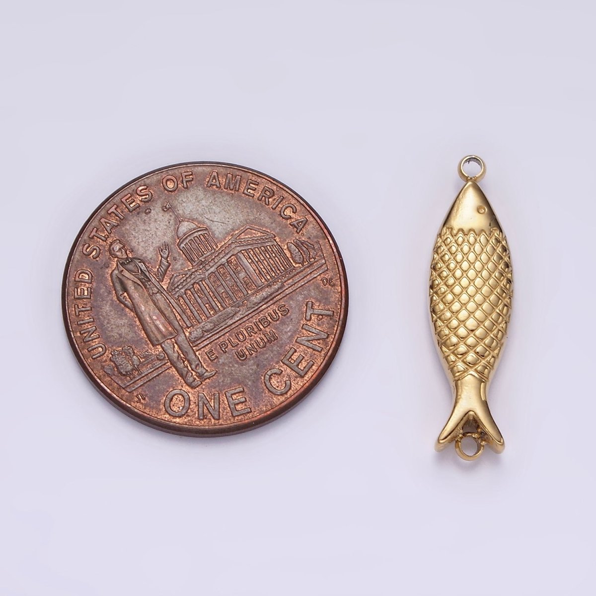 Stainless Steel 6mm Fish Scale-Textured Connector in Gold & Silver | P1343