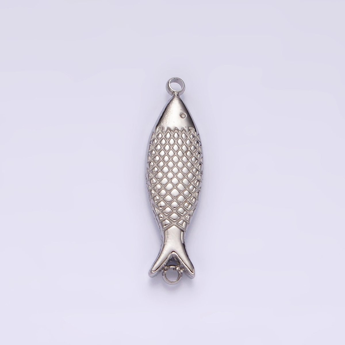 Stainless Steel 6mm Fish Scale-Textured Connector in Gold & Silver | P1343