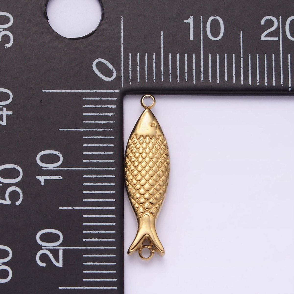 Stainless Steel 6mm Fish Scale-Textured Connector in Gold & Silver | P1343
