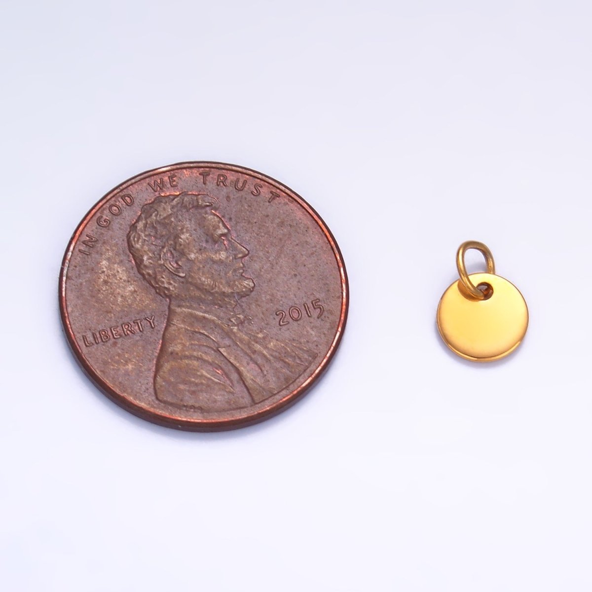 Stainless Steel 6mm Round Minimalist Logo Mini Charm Set by 10 Pieces | P657 - DLUXCA