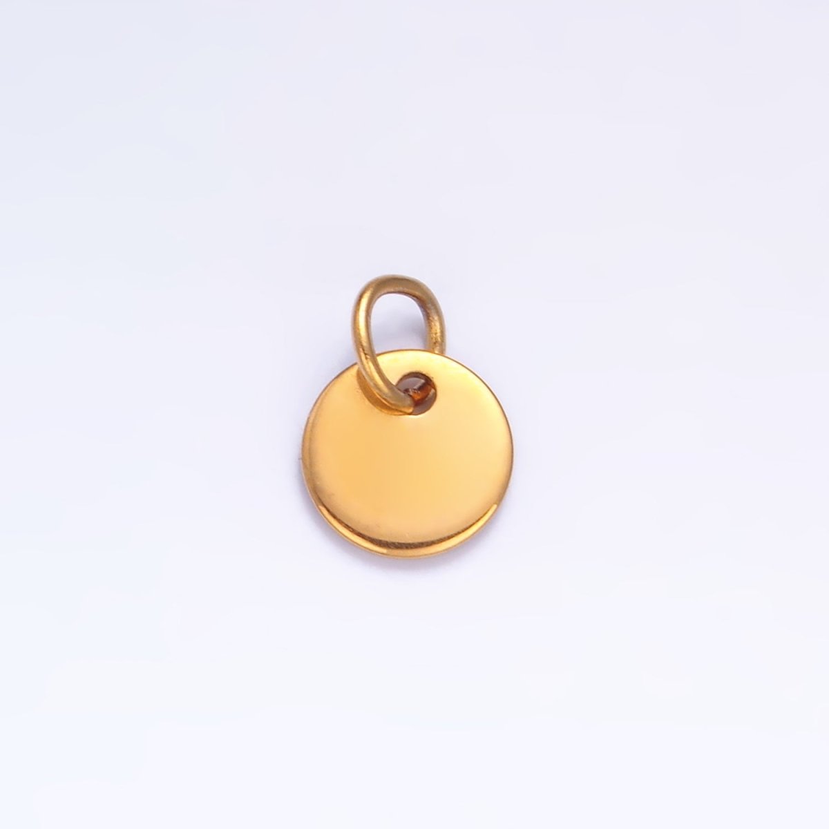 Stainless Steel 6mm Round Minimalist Logo Mini Charm Set by 10 Pieces | P657 - DLUXCA