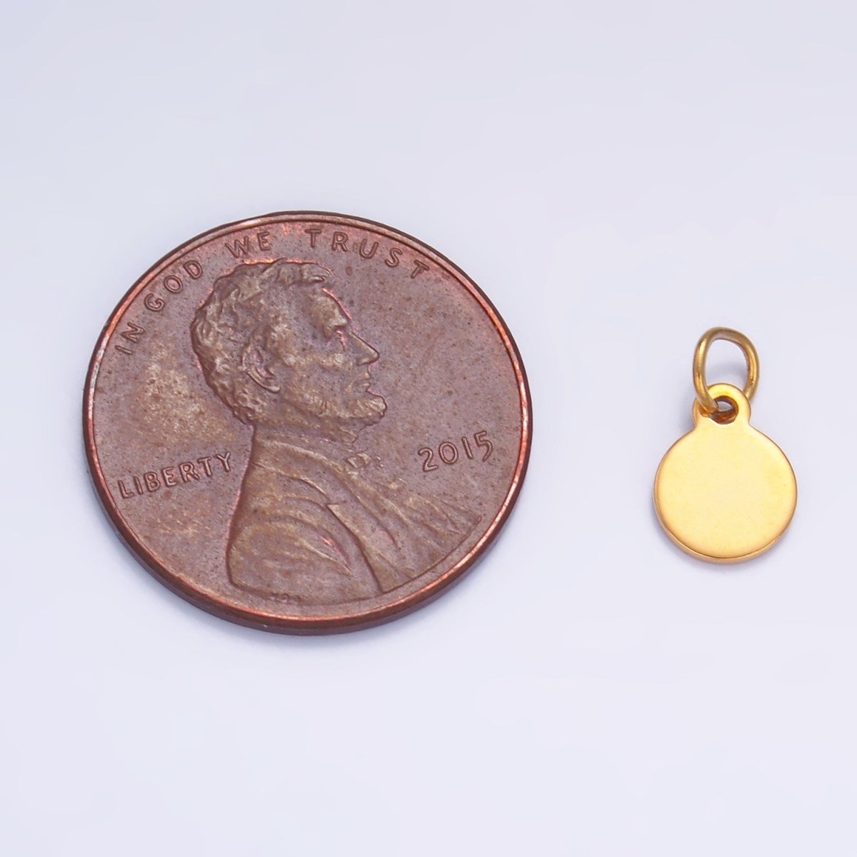 Stainless Steel 6mm Round Minimalist Logo Mini Charm Set by 10 Pieces | P659 - DLUXCA