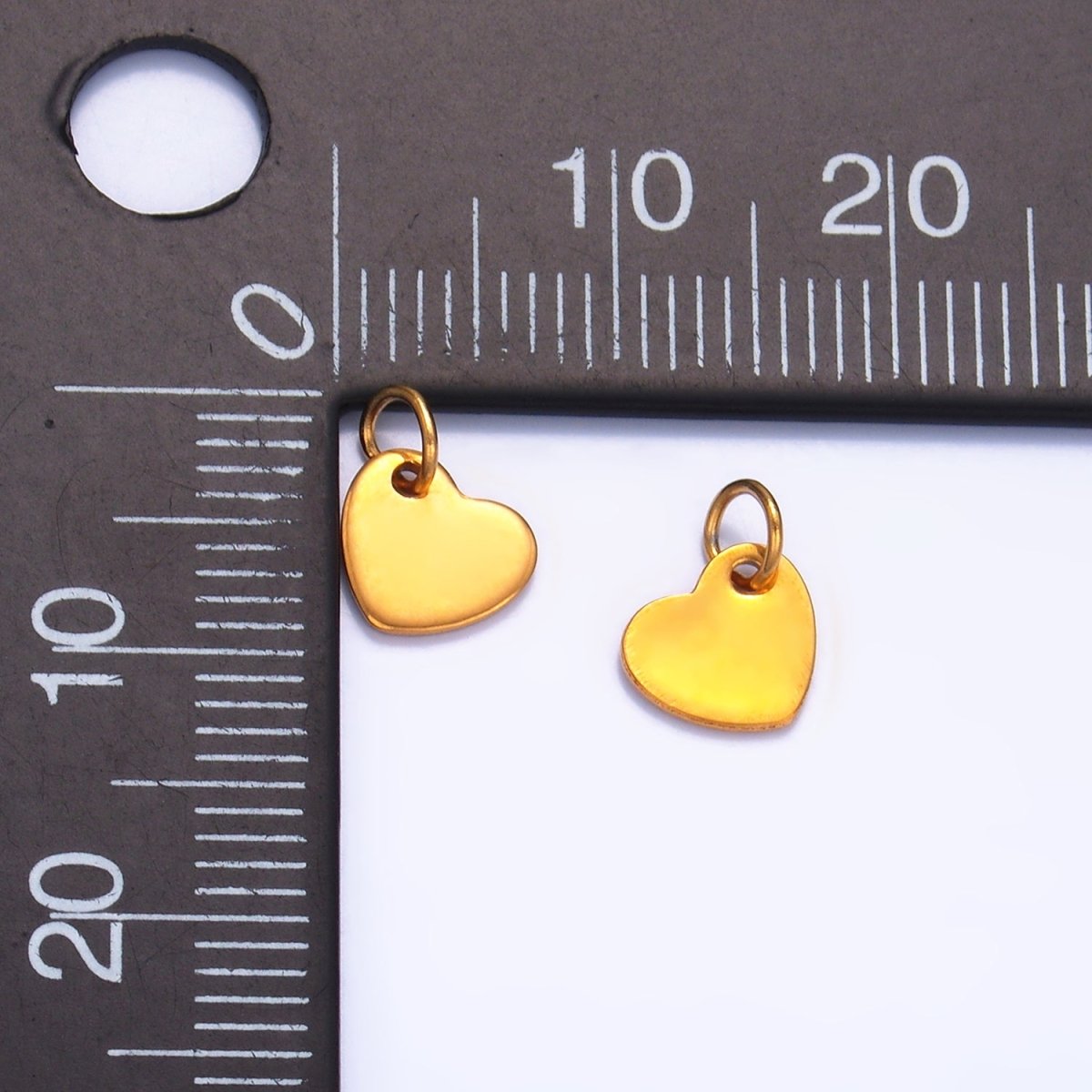 Stainless Steel 7mm Heart Minimalist Logo Mini Charm Set by 10 Pieces | P660 - DLUXCA