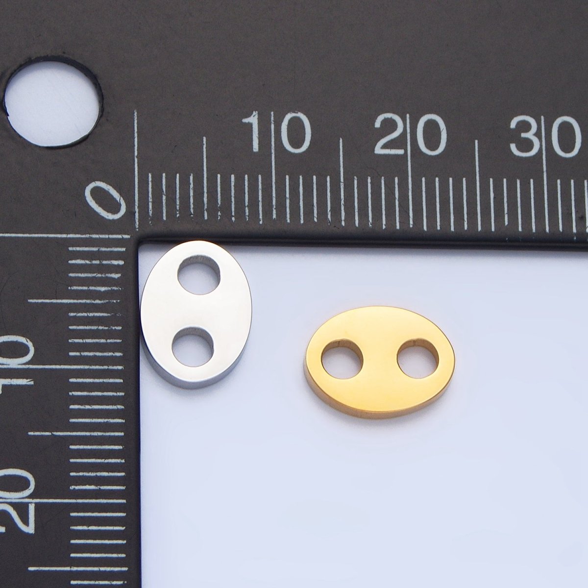 Stainless Steel 8mm Anchor Mariner Link Connector in Gold & Silver | F318