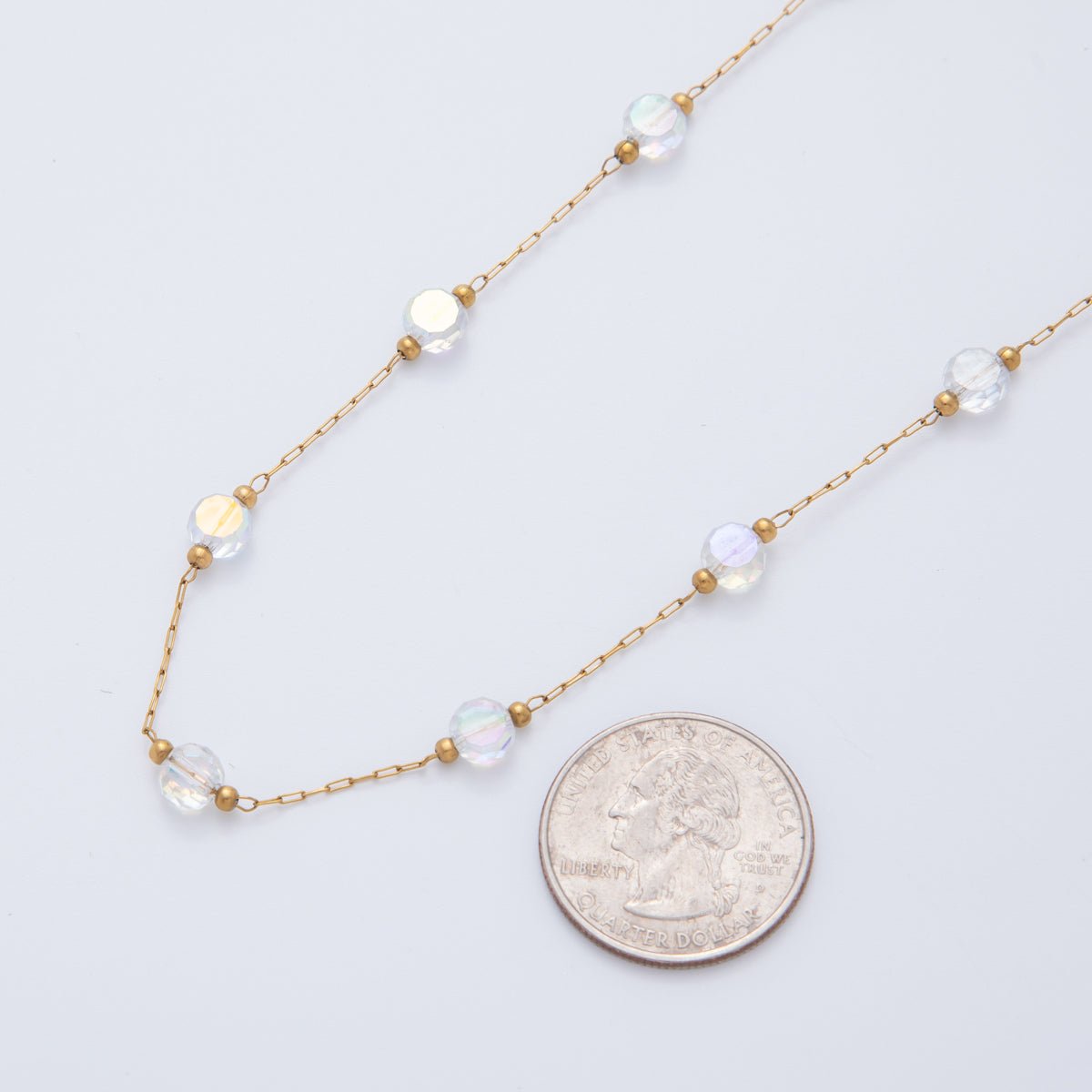 Stainless Steel AB Multifaceted Round Gemstone Paperclip Unfinished Chain by Yard | Roll - 1607 - DLUXCA