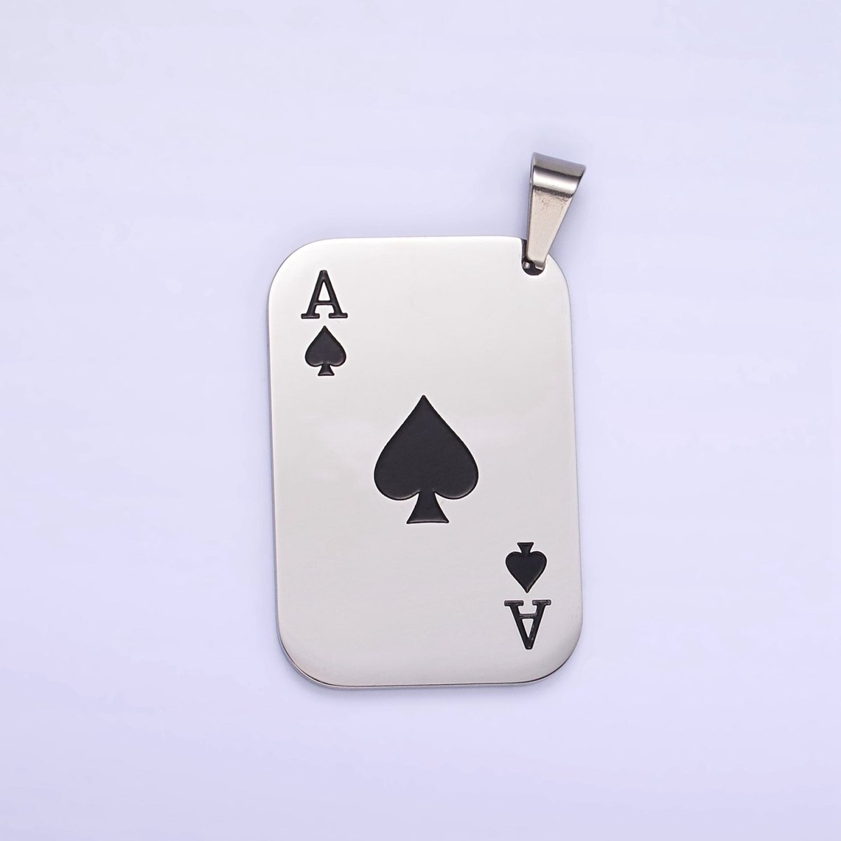 Stainless Steel Ace of Heart Pendant Ace of Skull Charm Playing Card in Gold & Silver | P1437