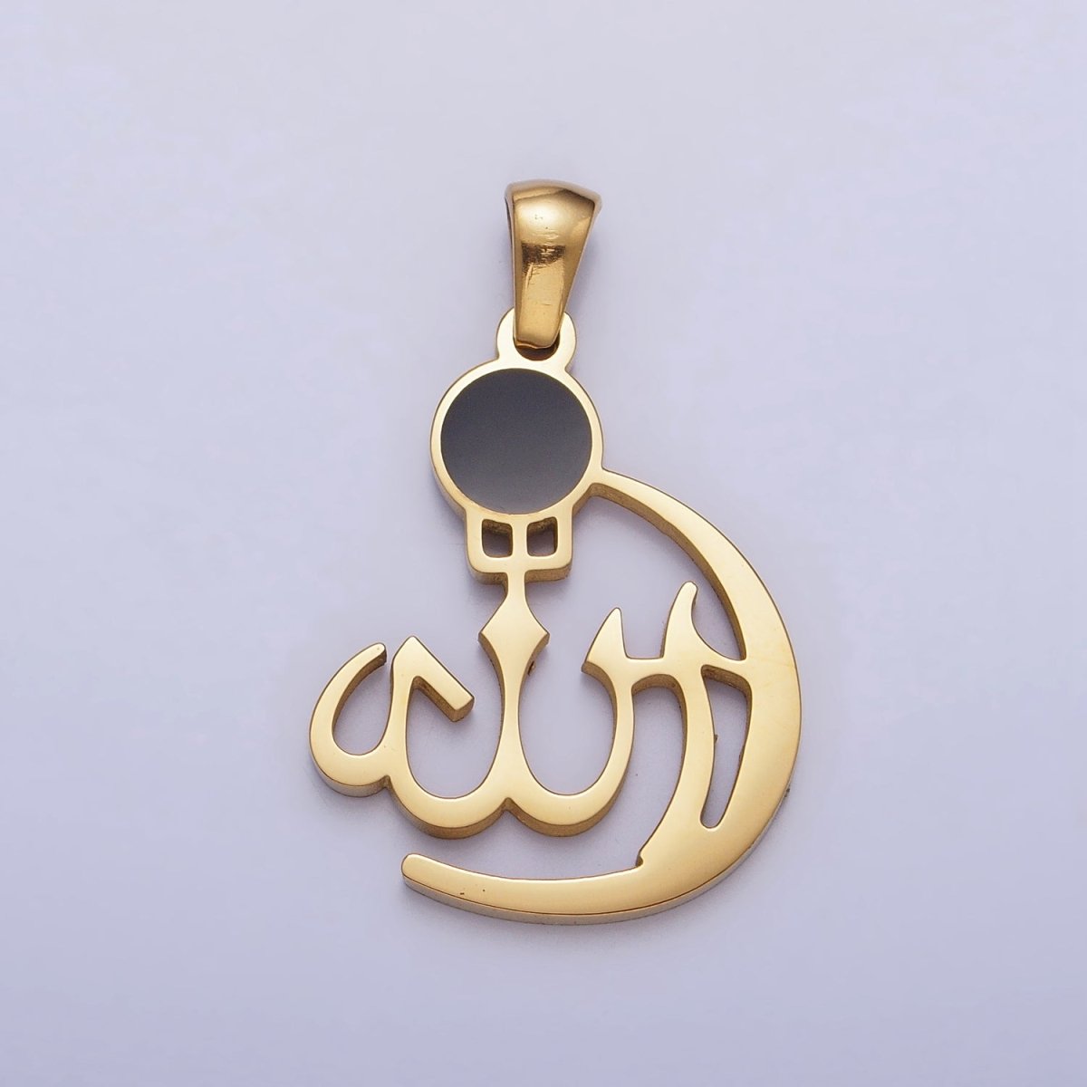 Stainless Steel "Allah" "God" Calligraphy Arabic Muslim Religious Pendant in Gold & Silver J-473 J-486