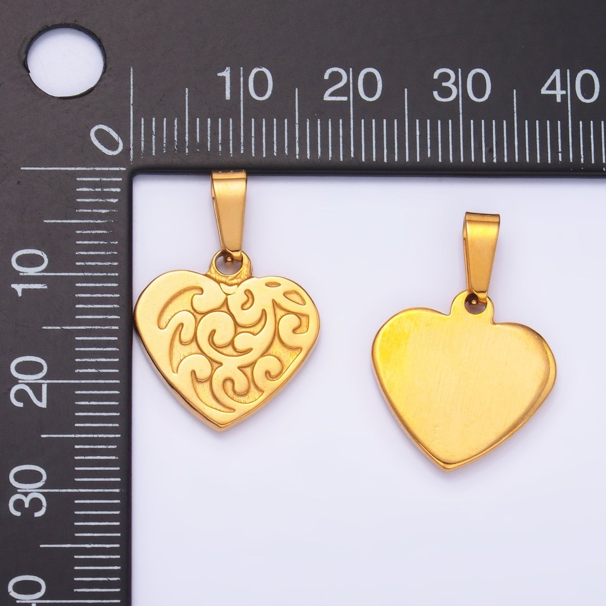 Stainless Steel Artisan Curve Heart Pendant | P1553 - DLUXCA