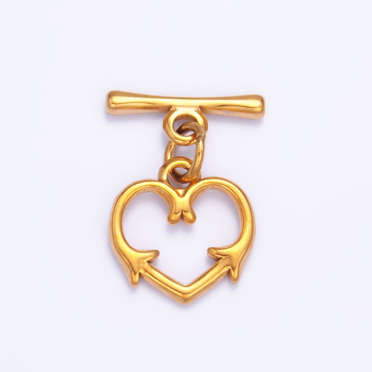 Stainless Steel Artisan Heart Toggle Clasps Closure Finding | Z1261 - DLUXCA