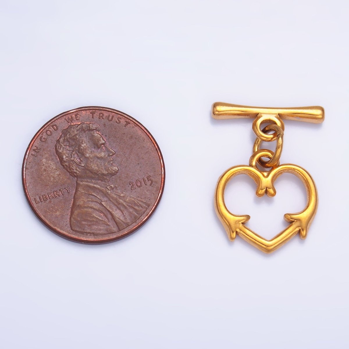 Stainless Steel Artisan Heart Toggle Clasps Closure Finding | Z1261 - DLUXCA