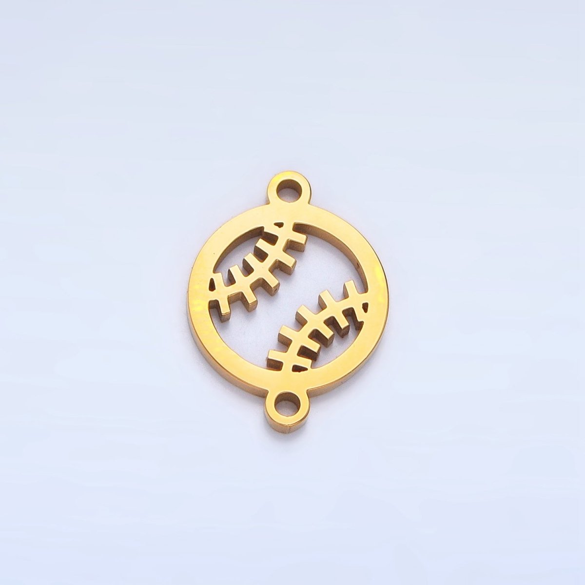 Stainless Steel Baseball Sports Charm Connector in Gold & Silver | G-459