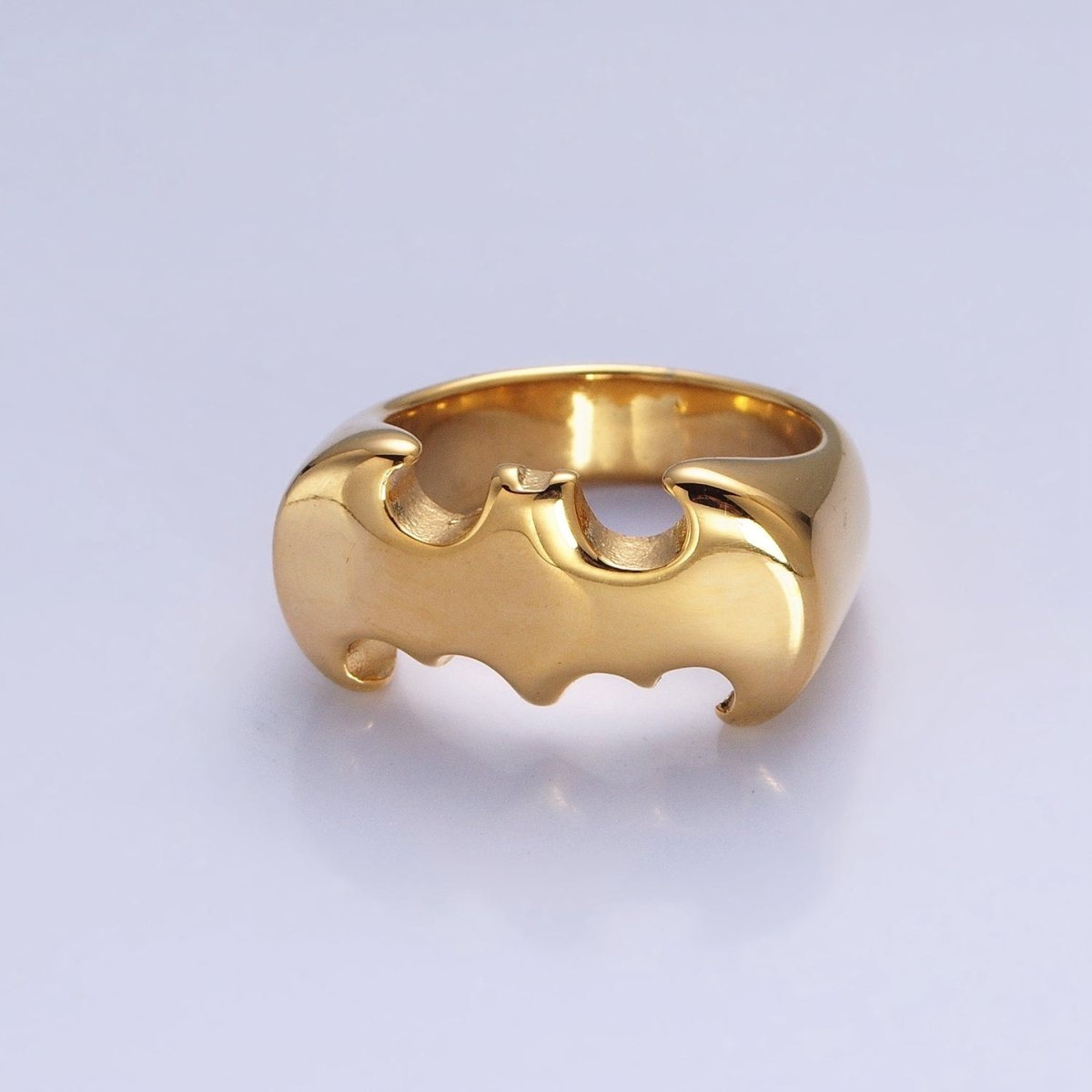 Stainless Steel Bat Animal Statement Ring in Silver & Gold | O-1855 O-1856 O-1857 O-1858