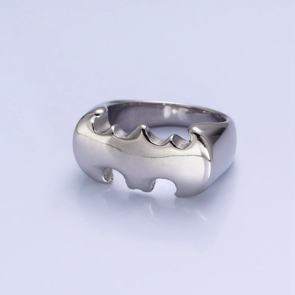 Stainless Steel Bat Animal Statement Ring in Silver & Gold | O-1855 O-1856 O-1857 O-1858