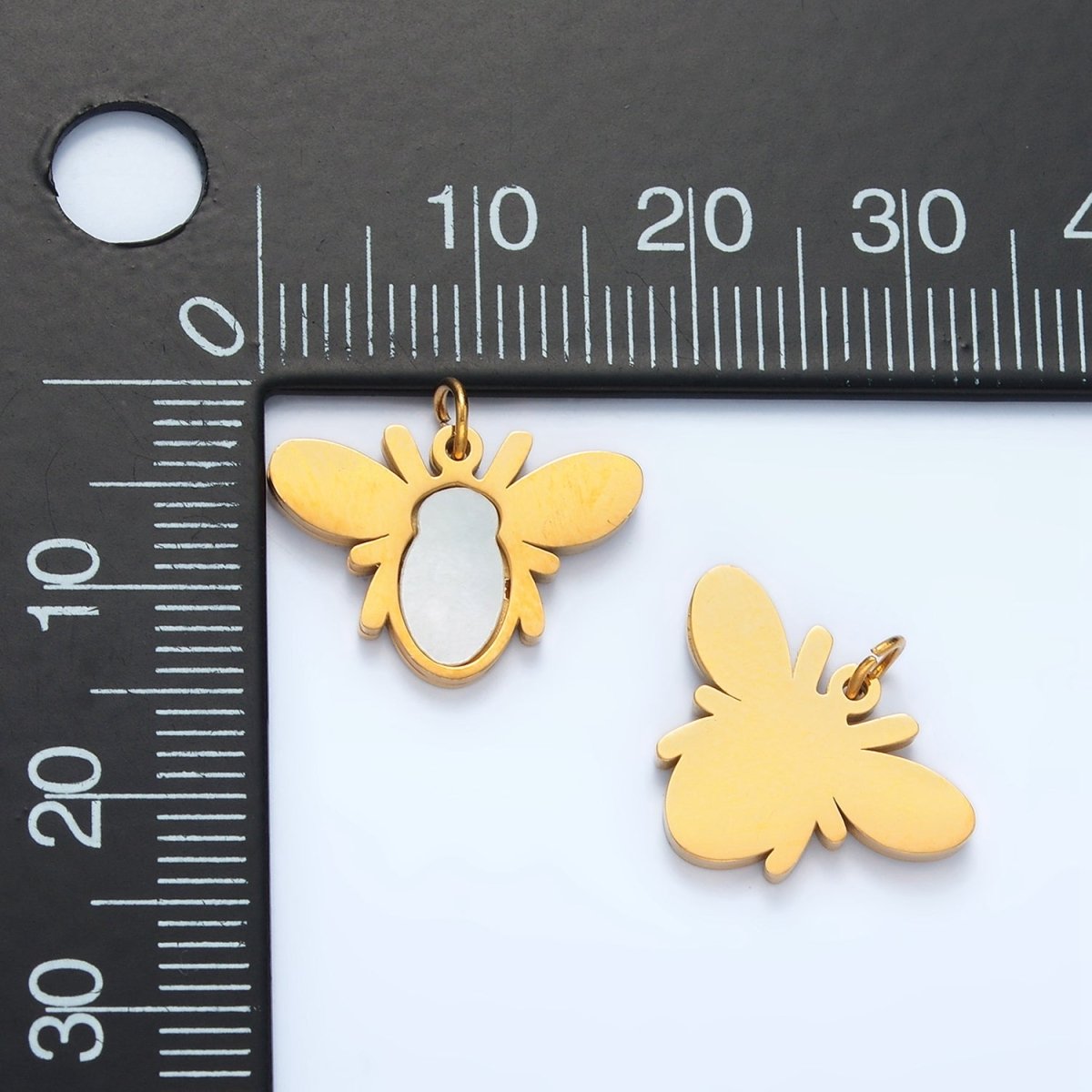 Stainless Steel Bee Insect Shell Pearl Fly Charm | P699 - DLUXCA