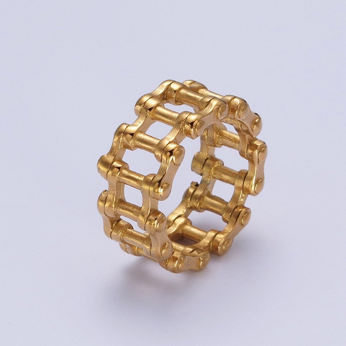 Stainless Steel Bicycle Chain Ring Band In Silver & Gold | O-102~O-103, O-145-O-146