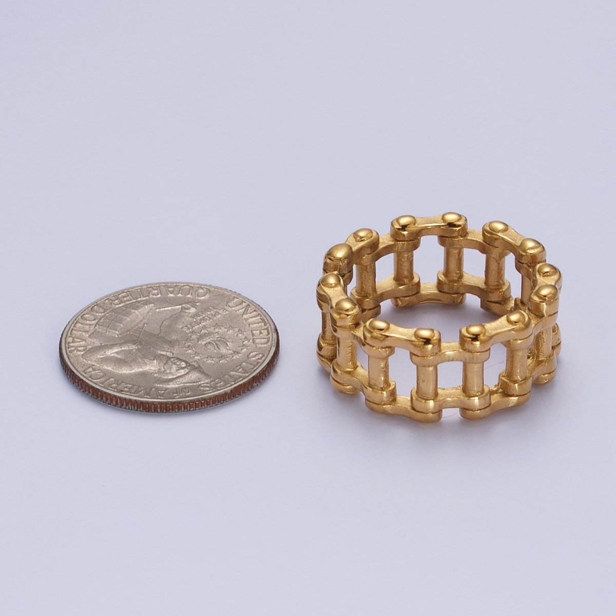 Stainless Steel Bicycle Chain Ring Band In Silver & Gold | O-102~O-103, O-145-O-146