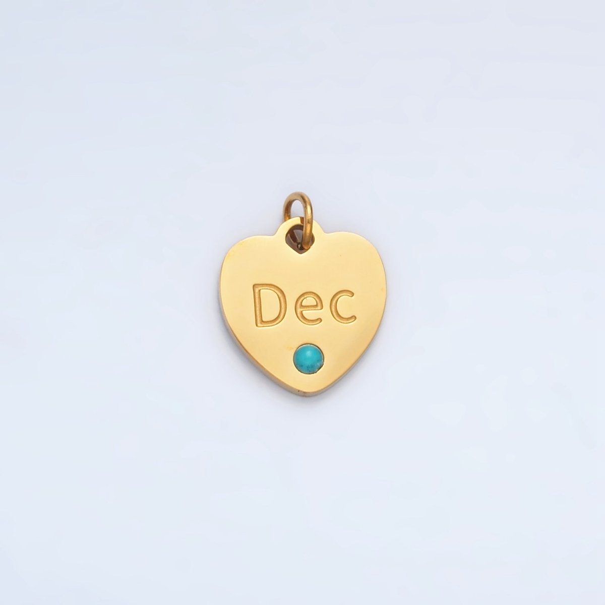 Stainless Steel 12mm Birthstone CZ Month Script Heart Charm | P-A1023-P-A1034