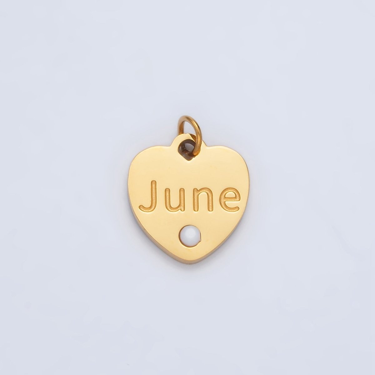 Stainless Steel 12mm Birthstone CZ Month Script Heart Charm | P-A1023-P-A1034