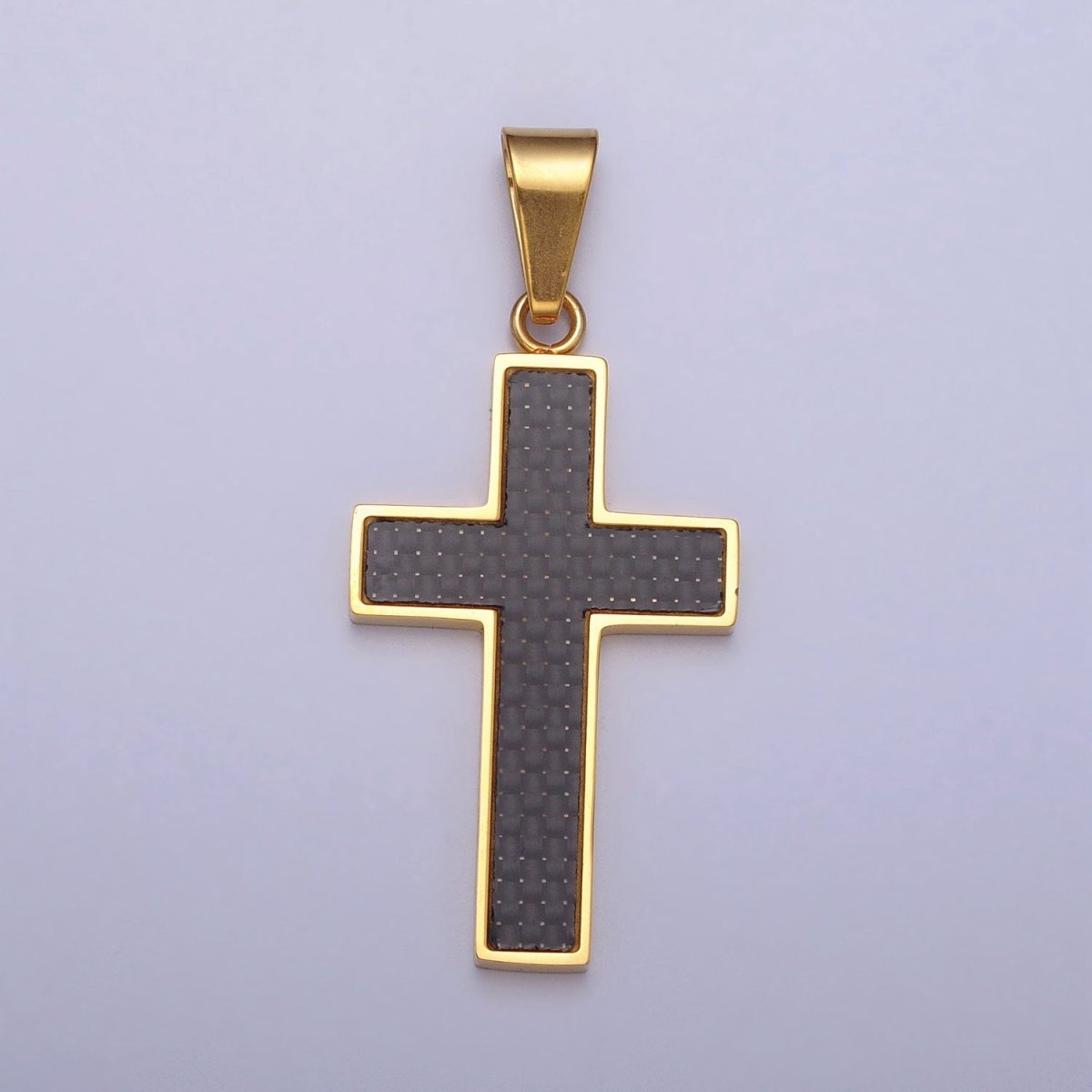 Stainless Steel Black Latin Cross Religious 43.5mm Pendant in Gold & Silver | P-1125