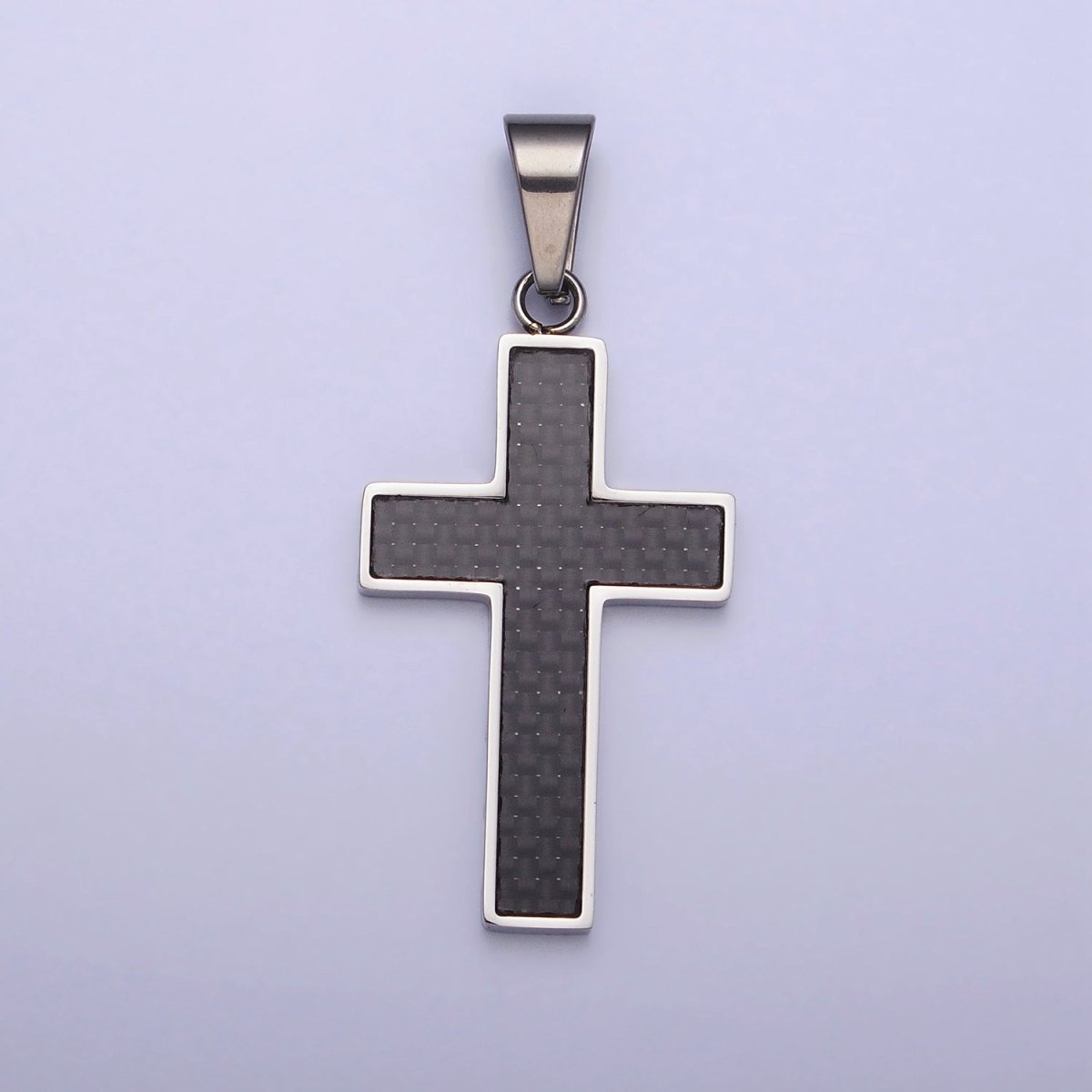 Stainless Steel Black Latin Cross Religious 43.5mm Pendant in Gold & Silver | P-1125