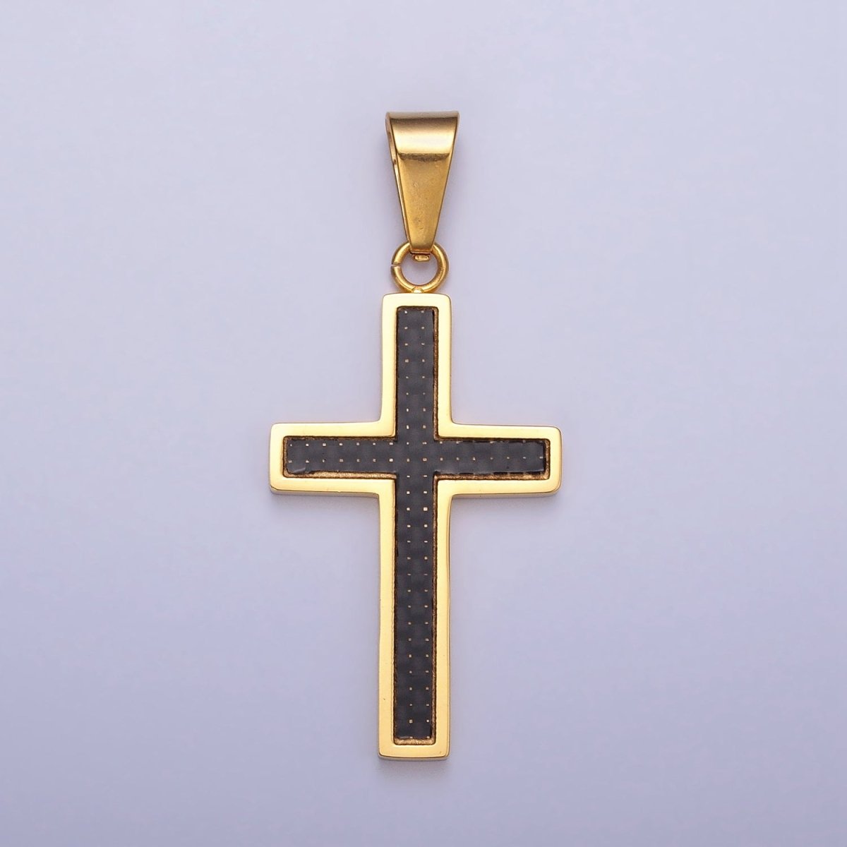 Stainless Steel Black Latin Cross Religious 44mm Pendant in Gold & Silver J-570 J-574