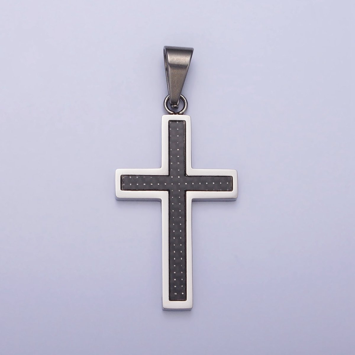 Stainless Steel Black Latin Cross Religious 44mm Pendant in Gold & Silver J-570 J-574