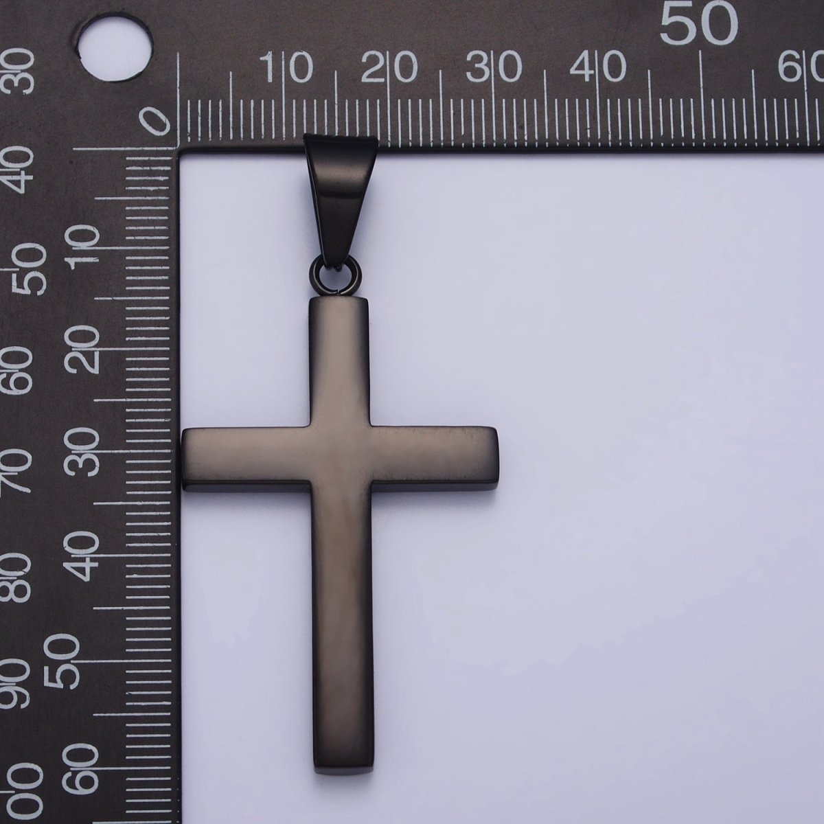 Stainless Steel Black Religious Cross Masculine Minimalist Pendant | P-1161 - DLUXCA