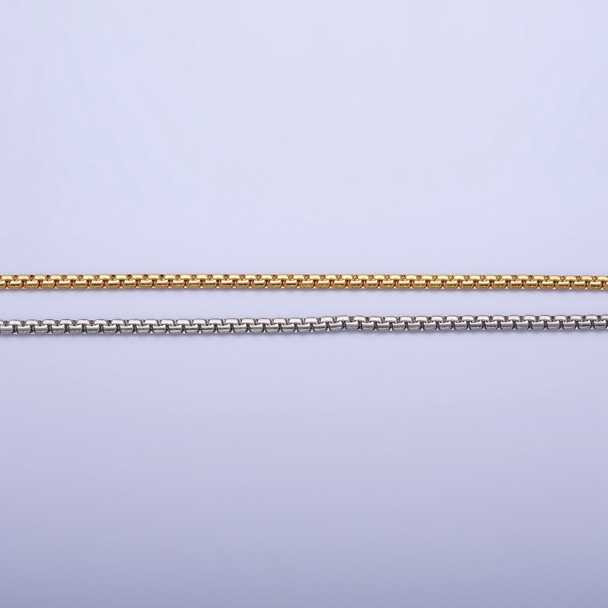 Stainless Steel Box Boston Chain Necklace 2mm Thick Gold Box Chain 17.7 inches, 19.6 inches for Jewelry Making | WA-1700 WA-1705 Clearance Pricing