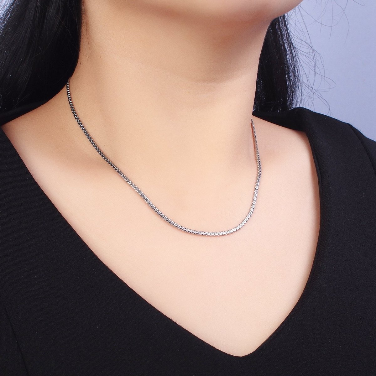 Stainless Steel Box Boston Chain Necklace 2mm Thick Gold Box Chain 17.7 inches, 19.6 inches for Jewelry Making | WA-1700 WA-1705 Clearance Pricing