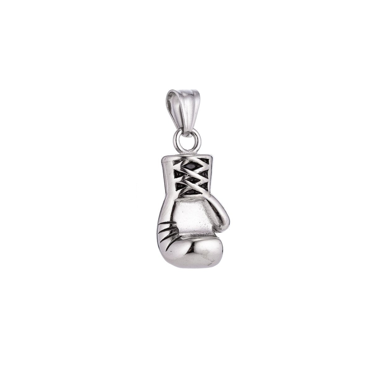 Stainless Steel Boxing Glove Necklace Pendant Boxer Sport champion Charm Bails Findings for Jewelry Making J-324