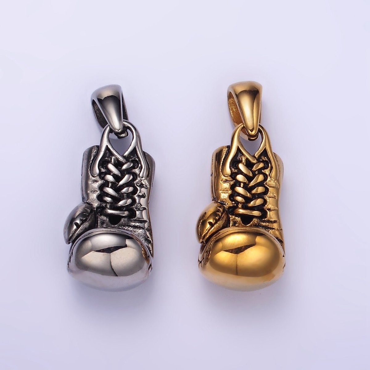 Stainless Steel Boxing Gloves Charms Pendant in Gold & Silver | P1444 P1445