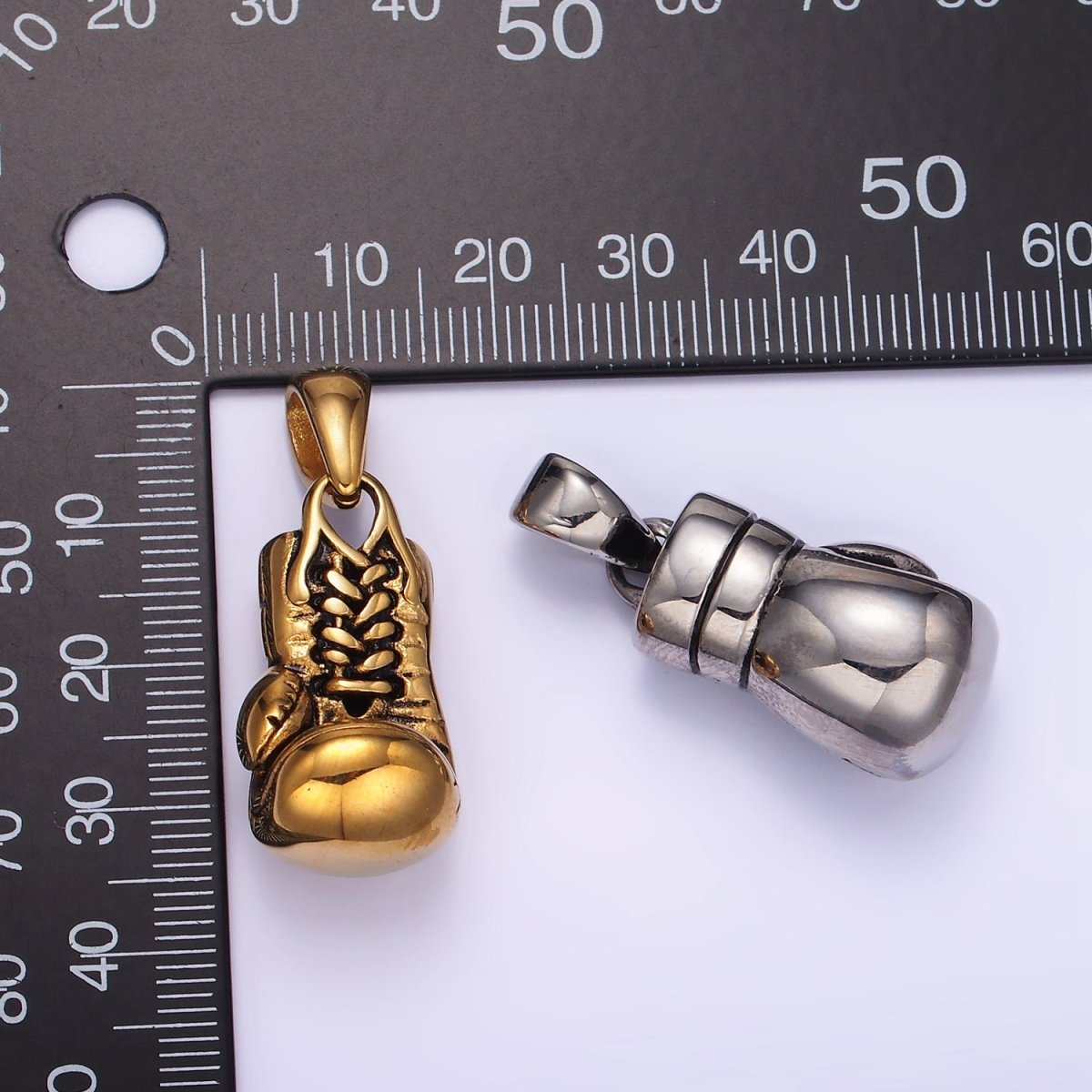 Stainless Steel Boxing Gloves Charms Pendant in Gold & Silver | P1444 P1445