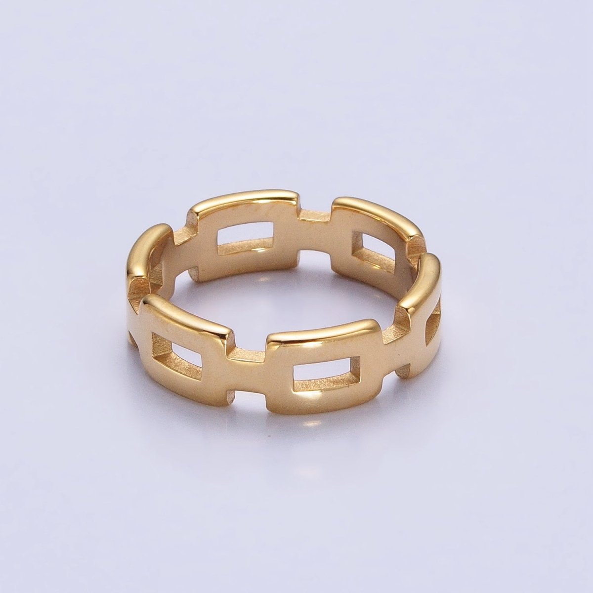 Stainless Steel Boxy Cable Chain Link Ring in Gold & Silver | O-1657~O-1664
